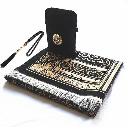 Travel Prayer Mat with Muslim Prayer Beads & Gift Bag