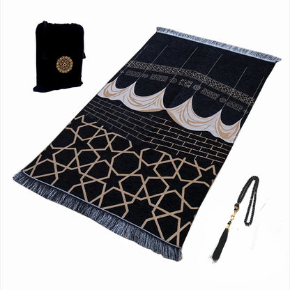 Travel Prayer Mat with Muslim Prayer Beads & Gift Bag